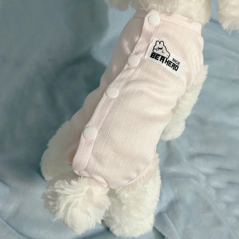 Ropa para perros, botones de verano, bolsos, protección del vientre, ropa casera, ropa anti-lamiendo, peluche para mascotas, chaleco anti-caída