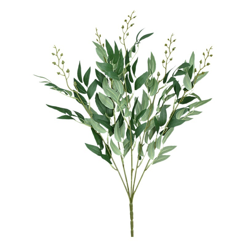 5-tenedor haz de hojas de sauce hojas de la boda Mori boda base flor transfronteriza simulación de hojas de sauce LY99705
