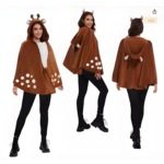 源头厂家直供Halloween圣诞节丛林麋鹿斗篷装cosplay女巫装扮表演