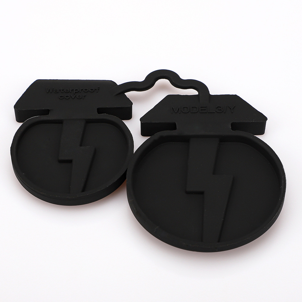Suitable for Tesla Model 3/Y/Yl Charging Port Cover Silicone Modification Dust Cover Protective Cover Magnetic Protection