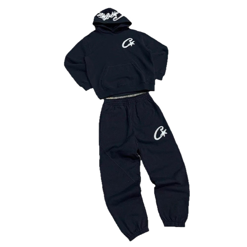 European and American Cortez Printed Hooded Sweatshirt and Sweatpants Couple Style Hip-Hop Sports Pants Casual Cross-Border Fashion Casual Wear European and American Cortez Printed Hooded Sweatshirt and Sweatpants Couple Style Hip-Hop Sports Pants Casual Cross-Border Fashion Casual Wear