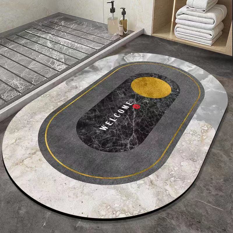 Alfombrilla de baño de tierra de diatomeas antideslizante para dropshipping transfronterizo Temu, alfombrilla de suelo para baño, alfombrilla de inodoro absorbente de agua de secado rápido, alfombrilla para puerta.