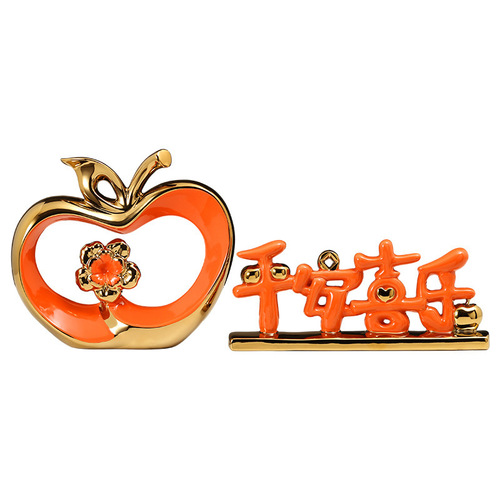Apple Peaceful Joy Christmas Modern Luxury Ceramic Accent Home Entrance Living Room TV Cabinet Bar Cabinet Decor