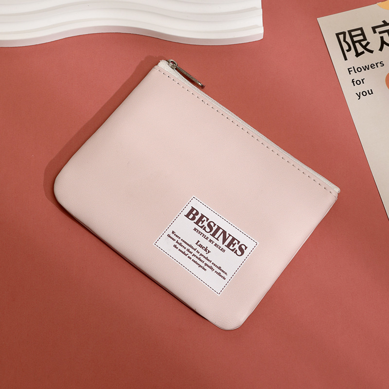 Bolso de cambio para mujeres mini estudiantes de cuero suave bolso de mano de llaves simple, delgado y compacto estilo coreano