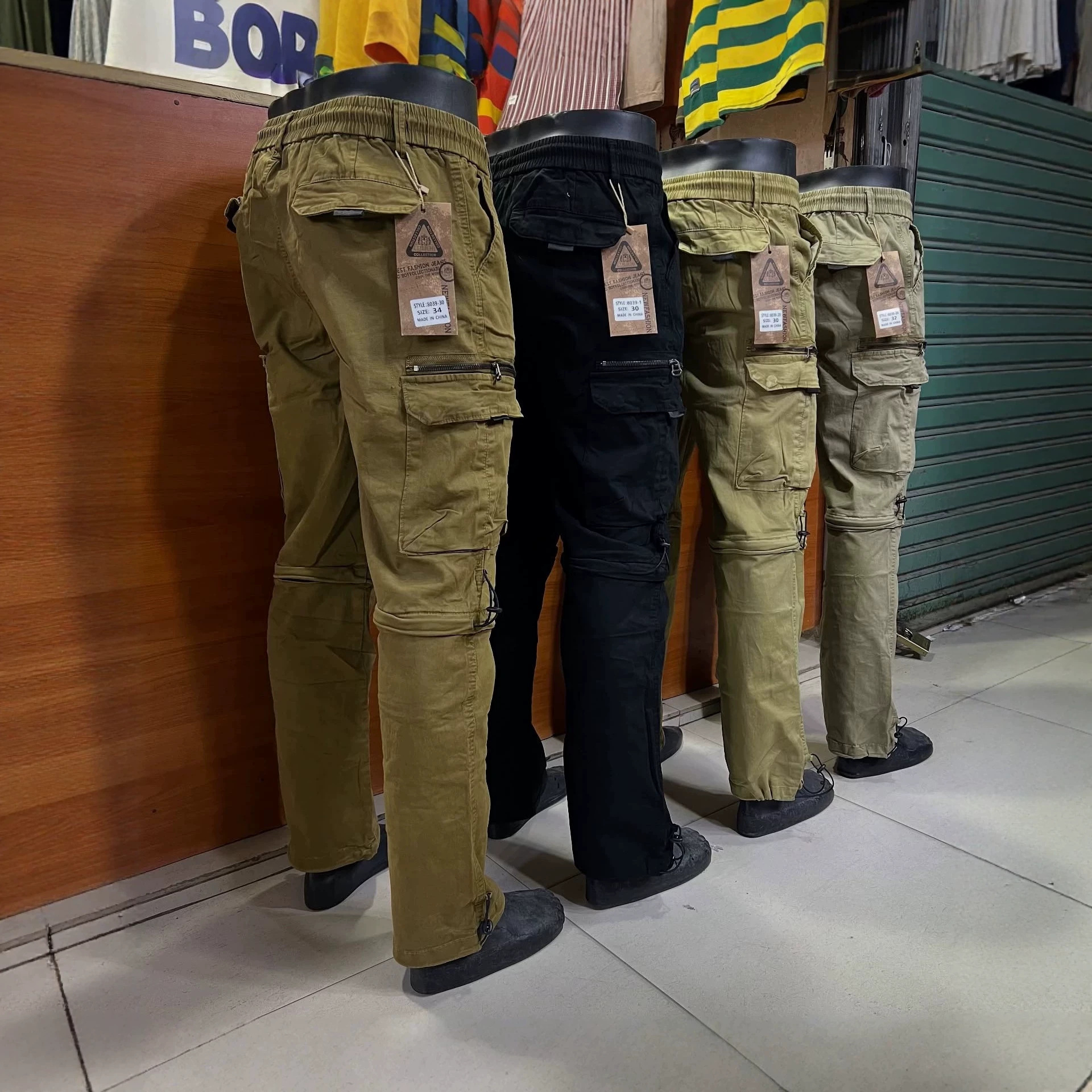 cargo jeans men's fashion versatile straight-leg pants multi-pocket casual pants work pants men jeans