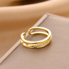 Small design advanced ring, one size zirconium from pearl, accessory, light luxury style