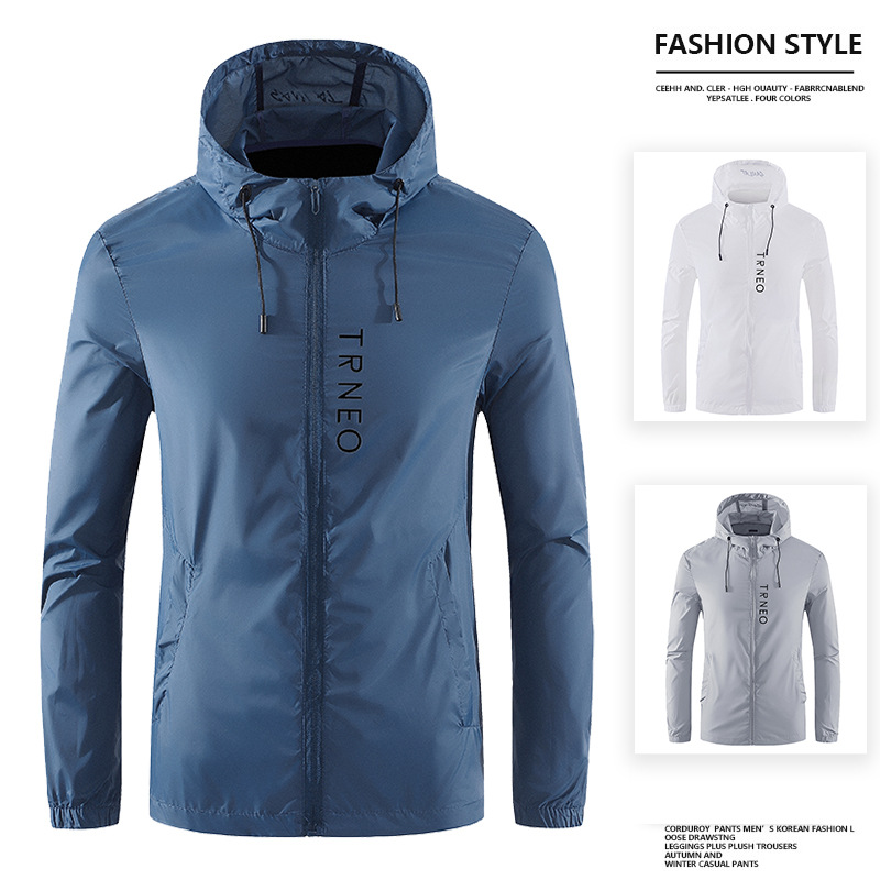 Men's Sun Protective Hooded Jacket Quick Drying Ice Silk Top_voghion.com