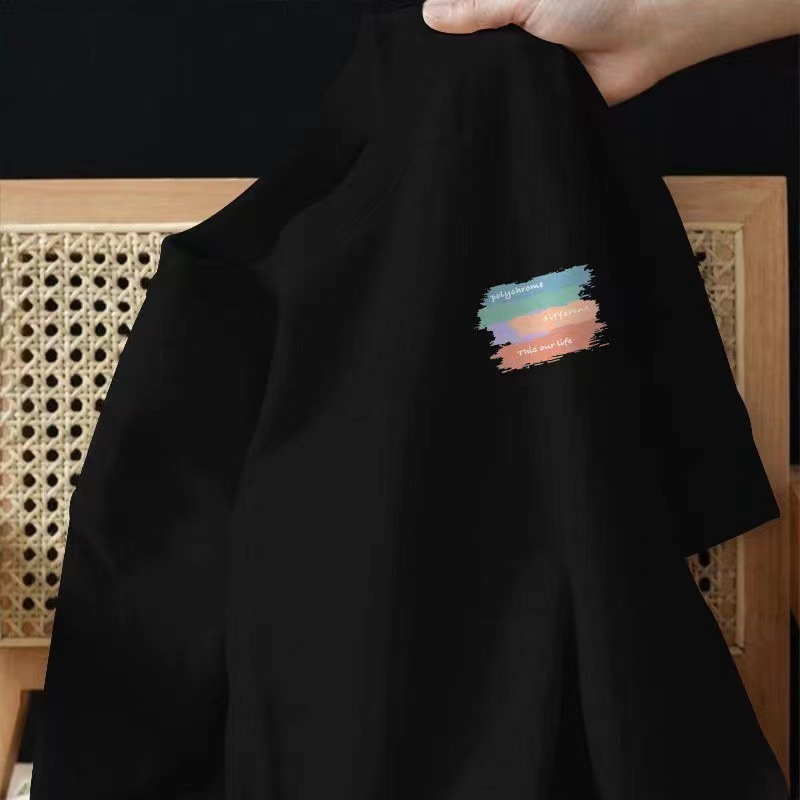 新しい重ポンド純綿半袖tシャツ女性夏アメリカレトロ高級感丸首半袖百合上着ins潮
