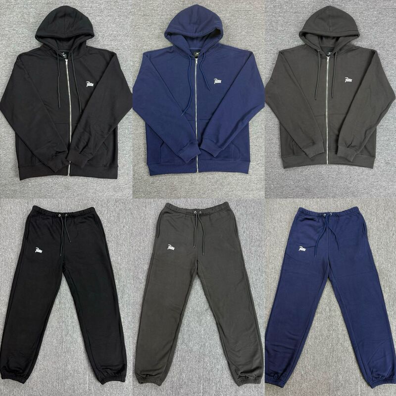 Patta Foreign Trade Cross-Border Trendy Brand American-Style Embroidered Logo Heavy-Duty Set Casual Long Pants Hooded Jacket Cardigan Trendy