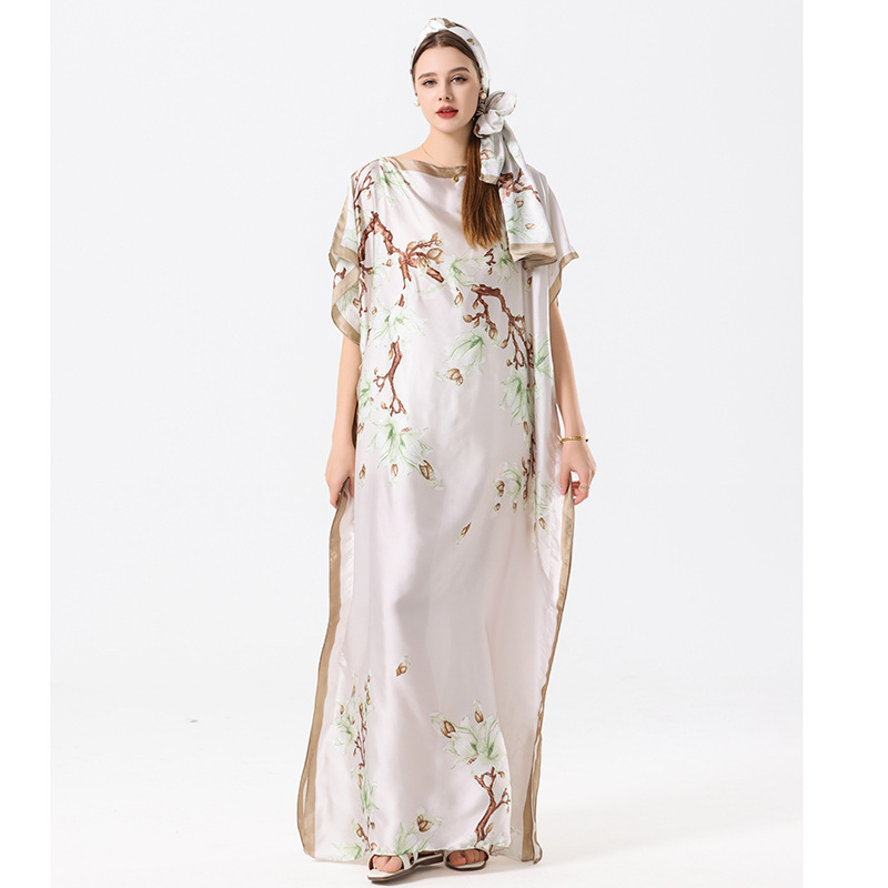 2025 primavera y verano nuevo Amazon venta rápida ropa malaya camisa de arena imitación seda brocado ropa de protección solar de vacaciones de playa