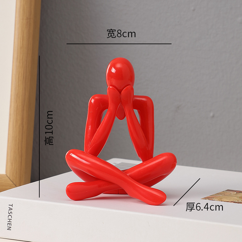 抽象的なキャラクターヨガ思想家プラスチック工芸品かわいい小さな装飾品部屋の装飾アートリビングルームの装飾品|undefined