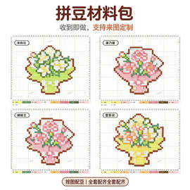 拼豆来图定制材料包 DIY像素图片定制套装 到手可拼 手工店供货