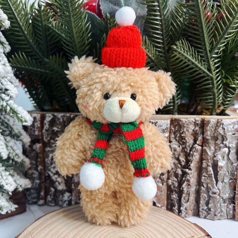 クリスマスかわいいぬいぐるみペンダントテディベアケーキデコレーションオーナメントクリスマススカーフクマクリスマスイブギフト|undefined