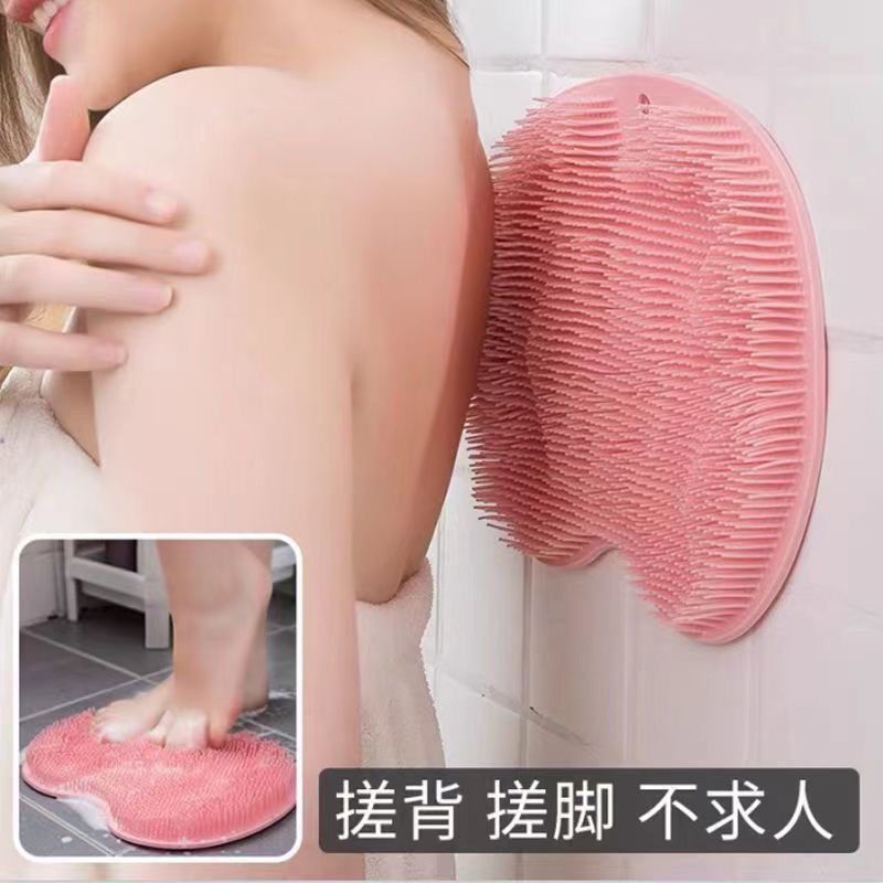 Multifunctional bath rubbing artifact back rubbing foot massage bath non-slip mat dead skin removing lazy household bath brush with suction cup