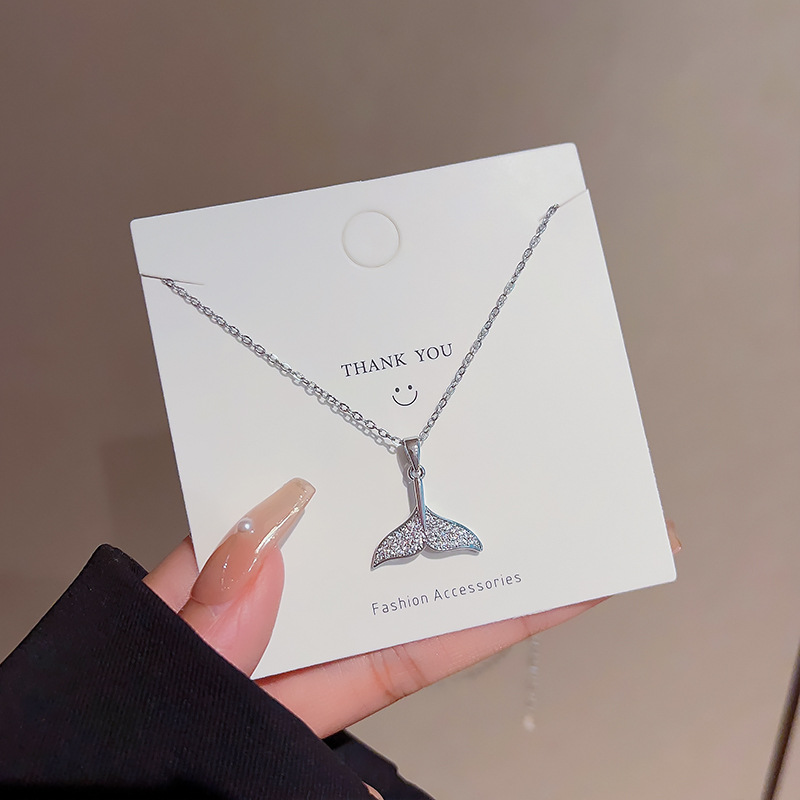Fish Tail Pendant Necklace Titanium Steel Women's Fine Jewellery_voghion.com