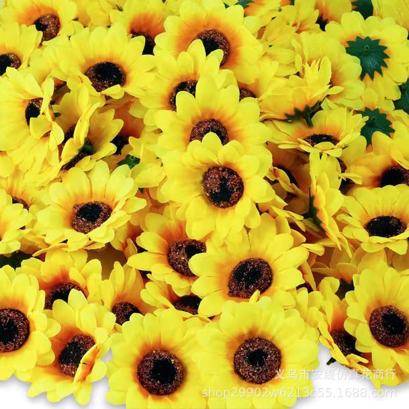 7cm cabeza de flor de girasol amarillo