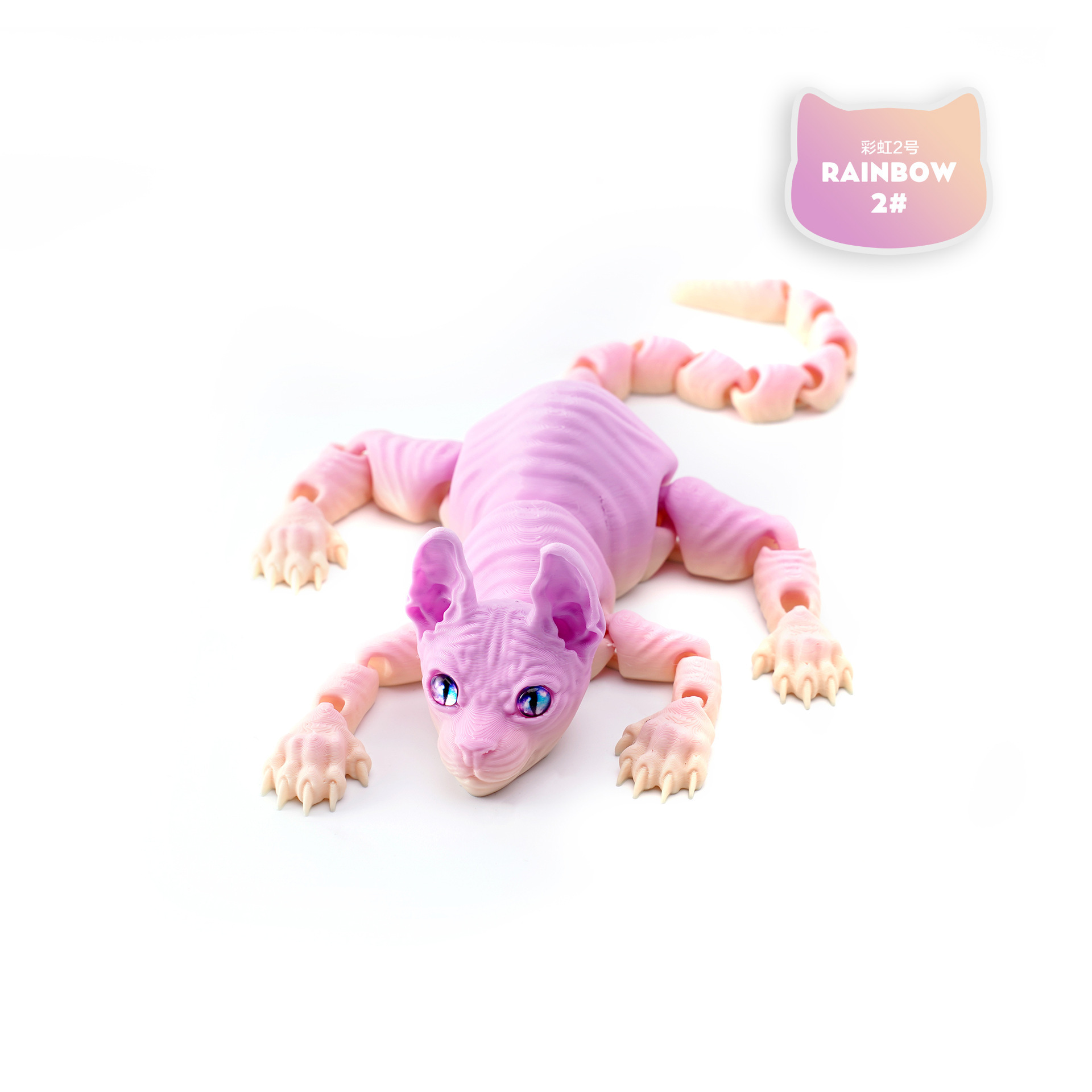 Impresión 3D Gato sin pelo Siamese adornos de gato Juguetes móviles Juguetes hechos a mano Juguetes impresos en 3D