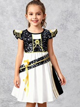 J 91984 Girl's Flutter Sleeve Dress Ůͯ�B��ȹ