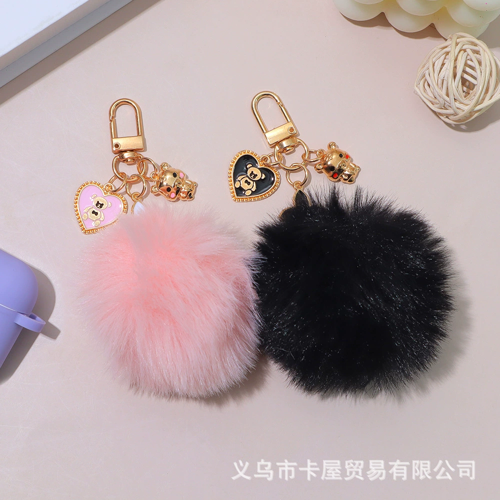Creative cute keychain, protective case, accessory, mobile phone, with little bears