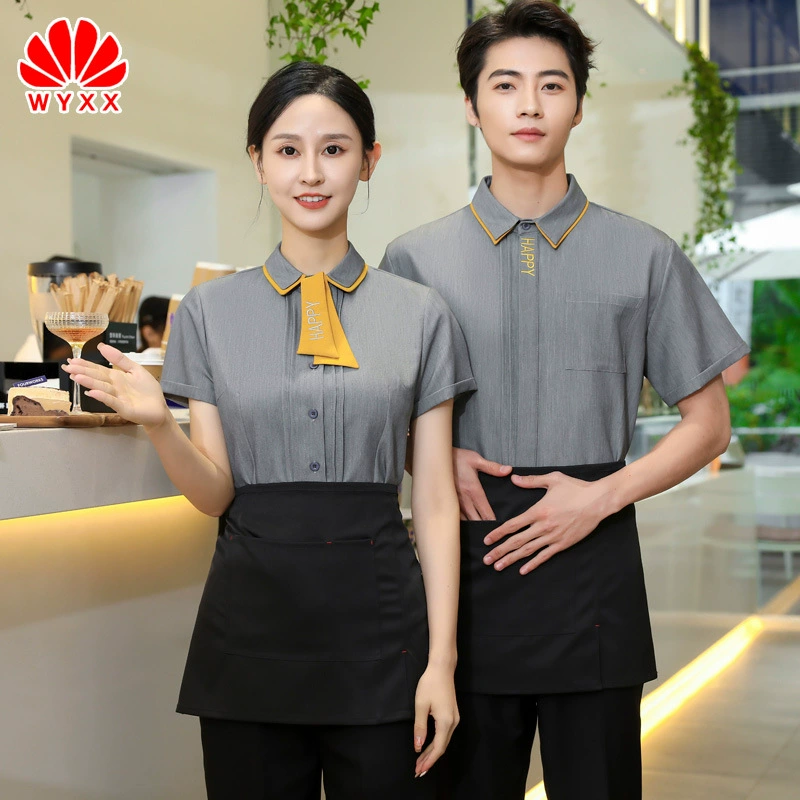 Hot Pot ресторан официант комбинезоны с короткими рукавами Женский Кейтеринг Кафе торт чай с молоком магазин выпечка Униформа летняя одежда