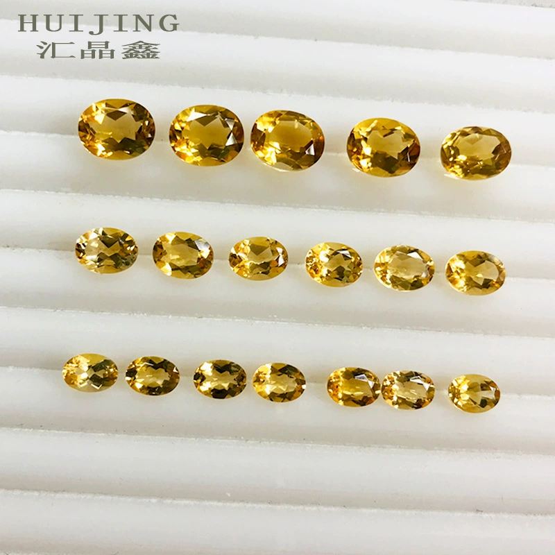 Фабричный магазин Кольцо из натурального цитрина Бразильский топаз Овальный Обнаженный Камень Грань Цвет Сокровище с камнем Кольцо Серьги