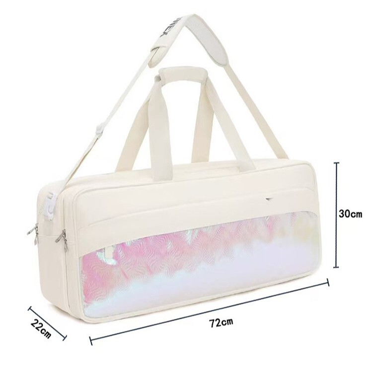 Korean Style Fashionable Badminton Handbag Shoulder Bag That Can Be Worn Cross-Body 003U Laser Tennis Bag Large Capacity 6-Piece Set