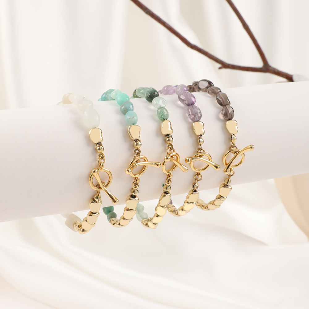 30g Weight Vintage Style Color Block Natural Stone Beaded Women's Bracelets