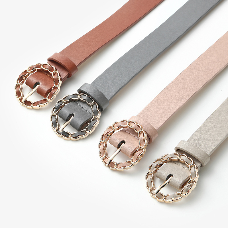 Occident fashion personality Round buckle collocation suit leisure time waist belt lady PU Multicolor decorate Jeans Belt