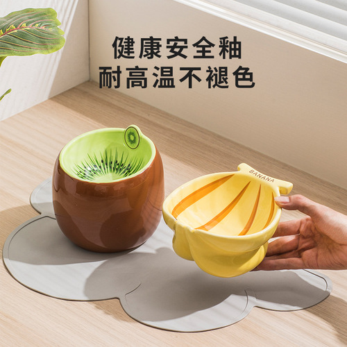 Cat Bowl with Neck Support to Prevent Spilling, Ceramic Pet Supplies Bowl for Cats and Dogs, Slanted Mouth Large Capacity Water Bowl and Food Tray