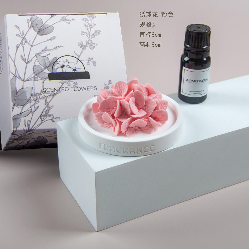 卸売り刺繍花香薫石膏拡香石高級感室内持続家庭用アロマ香薫置物お土産|undefined