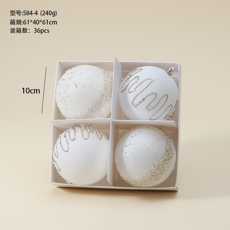 Champagne de alta gama traje blanco caja de regalo bola de Navidad decoración de árbol de Navidad colgante colgante bola pintada bola transparente
