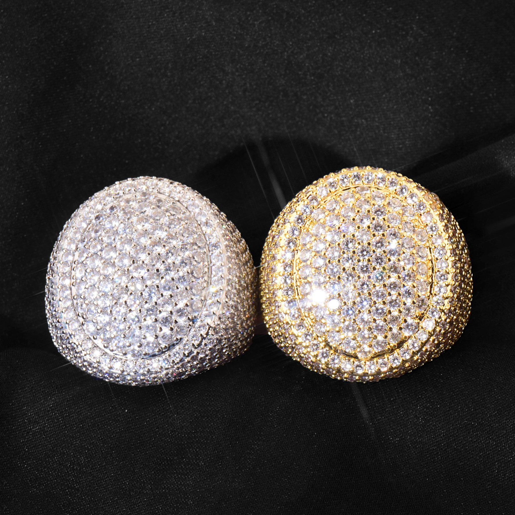 Copper Material Wholesale Jewelry Hip-Hop Solid Color Copper Zircon Inlay Rings