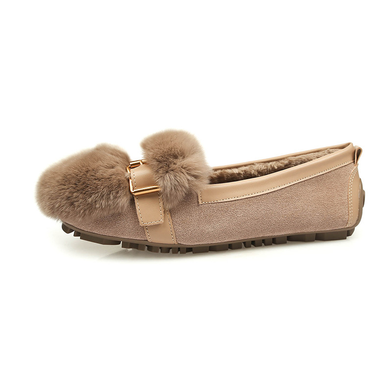 2023 invierno nuevos zapatos de felpa plana forrada de lana tods de moda todo juego más tamaño zapatos de mujer Otoño e Invierno 41-43 image 7
