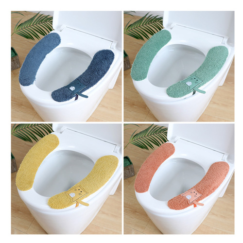 Knitting Toilet Seat Cover Waterproof Toilet Seat Ring Toilet Bowl Mat Washable Toilet Cover Warm Toilet Seat Cover Wholesale