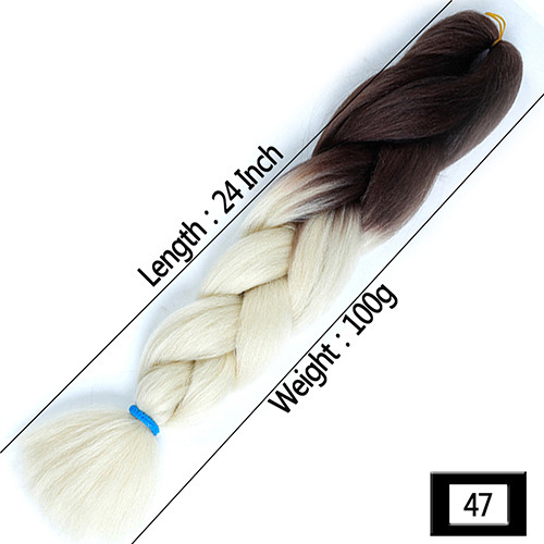 Peruca de comercio exterior gran trenza color gradiente africano gran trenza fibra química de alta temperatura seda trenza pelucina trenzada extensión de pelo