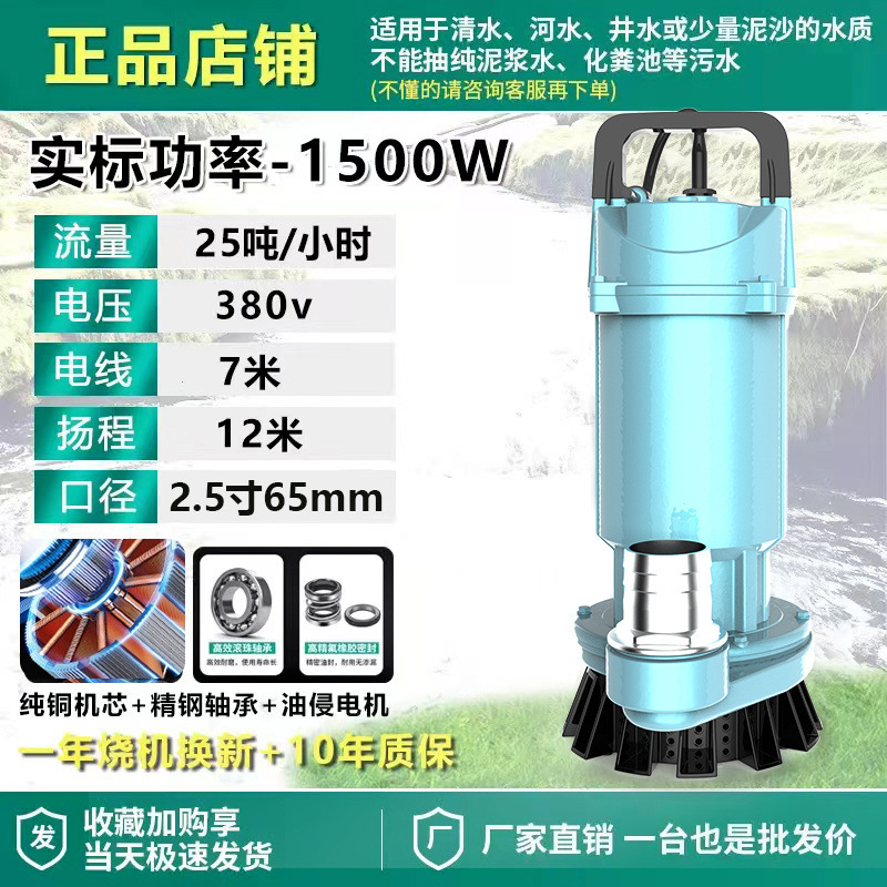Shanghai auténtica bomba sumergible 220V bomba de agua de gran calibre 3 pulgadas 4 pulgadas sin escobillas de alto flujo de elevación bomba de agua