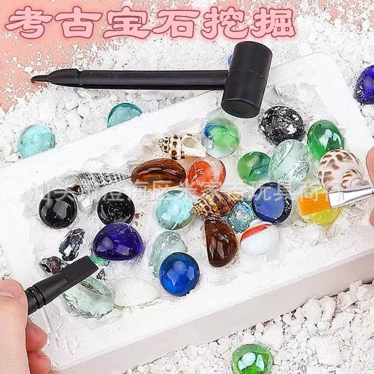 Археологическая Слепая Коробка добыча драгоценных камней Охота за сокровищами красочная руда ручной работы гипсовый динозавр ископаемые игрушки ларец оптом