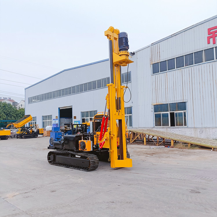 新疆戈壁石电动型打桩机 光伏孔履带钻机 自发电螺旋地桩引孔设备