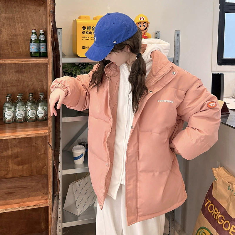 Студенческое пальто в Корейском стиле 2023, Новое Женское зимнее утолщенное теплое Свободное пальто с капюшоном, искусственное пальто из двух частей, повседневное модное пальто с хлопковой подкладкой