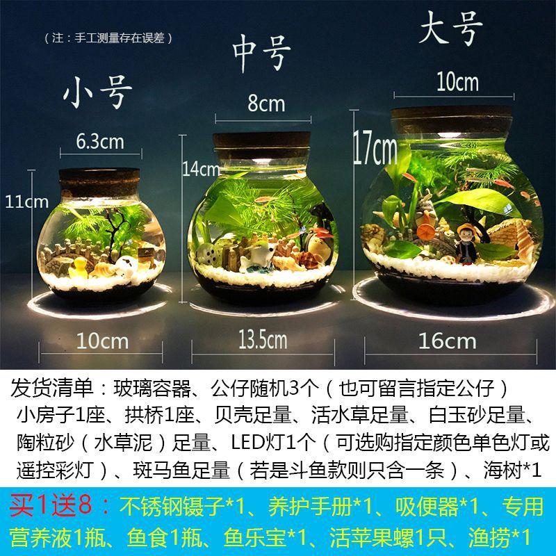 生态瓶微景观水族箱造景斗鱼缸办公桌面客厅玻璃球微