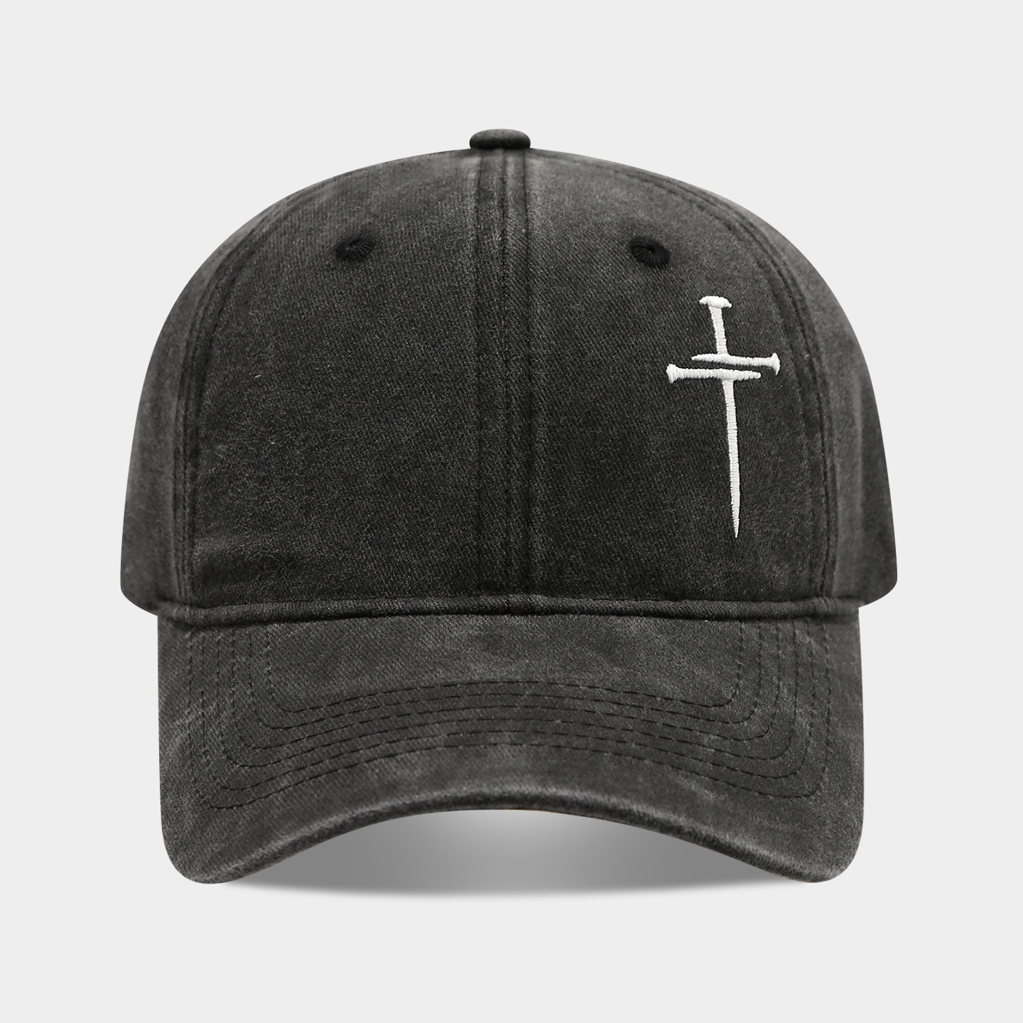 Cruz de uñas sombrero hombres y mujeres diversión ajustable suave superior lavado vintage algodón bordado Cruz gorra béisbol moda image 8