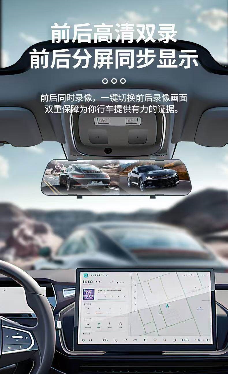 Suitable for 2026 new model cars, USB dashcam with ultra-high-definition night vision, dual front and rear cameras, and reverse camera 3