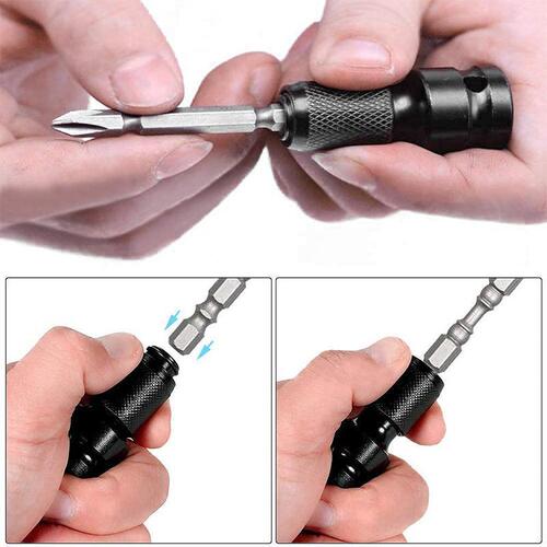 Electric wrench conversion chuck telescopic hexagonal conversion head drill chuck adapter 1/2 to 1/4 air gun sleeve cartridge sleeve