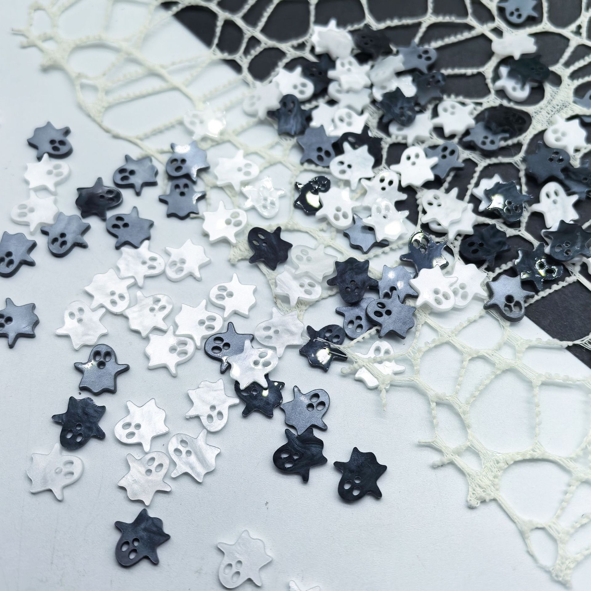 New Halloween Acrylic Ghost Wholesale Mini Handmade DIY Nail Art Earrings Hairpin Accessories Resin Material
