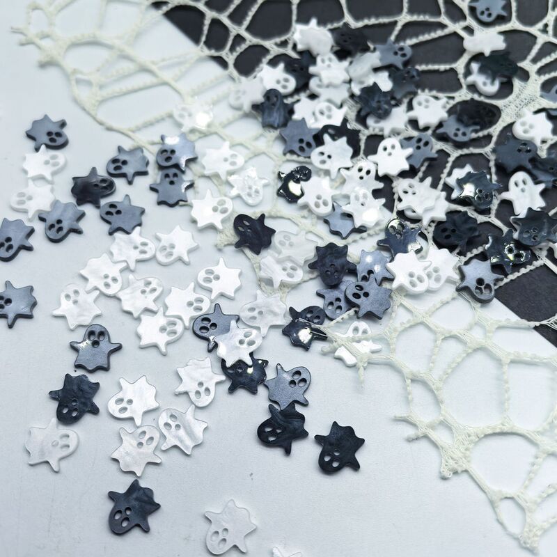 New Halloween Acrylic Ghost Wholesale Mini Handmade DIY Nail Art Earrings Hairpin Accessories Resin Material