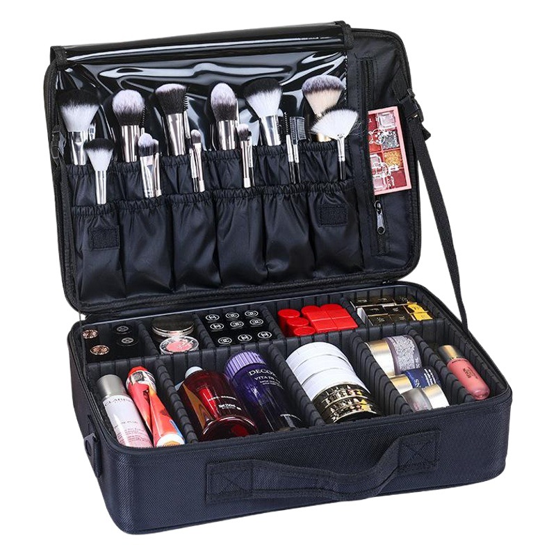 Large Capacity Storage Cosmetic Bag Portable Portable Travel Makeup Artist Makeup Bag Double Layer Cosmetic Case Wholesale