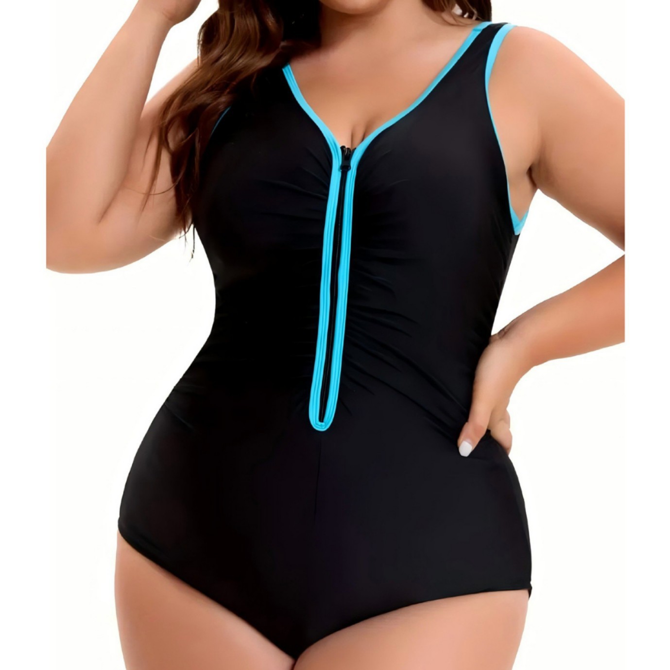 Backless V-neck One Piece Swimsuit