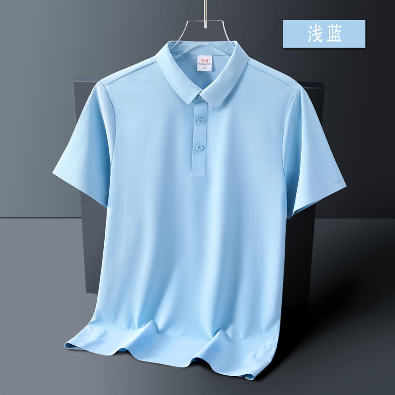 Dynamic sports polo for leisure, solid color quick dry T-shirt