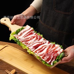 长条竹木托盘火锅肥牛摆肉盘配菜日式寿司摆盘商用特色木质餐盘