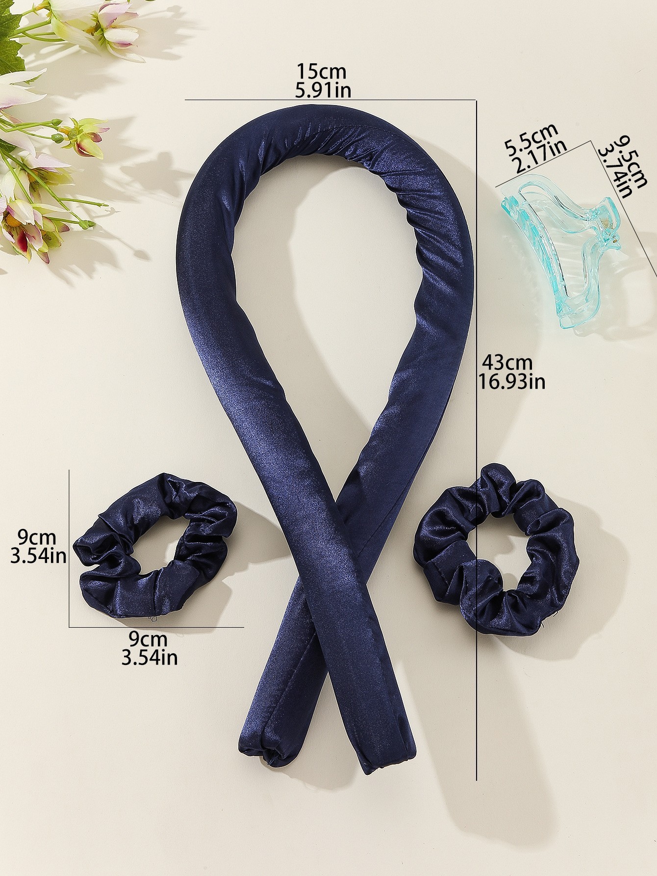 Set de 4 rizadores azul marino (bolsa OPP)